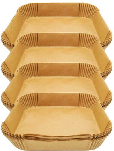 Set van 200 papieren bakvormpjes voor airfryer vierkant 20 cm Fackelmann Divers