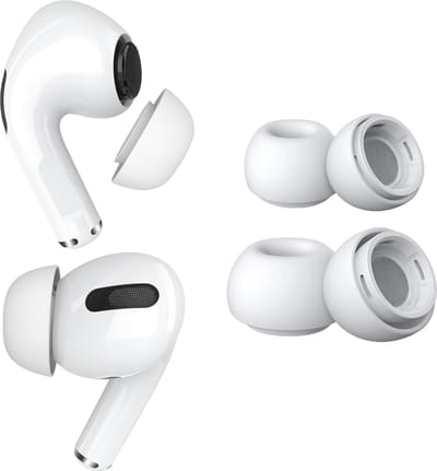 MMOBIEL 2 Paar Vervangende Oordopjes Tips Geschikt voor AirPods Pro Gen 1 & 2 - Antislip Siliconen Oordopjes met Ruisonderdrukkingsgat, Draagbare Opbergdoos en Passen in Oplaadcase – 1x S, 1x M – Wit