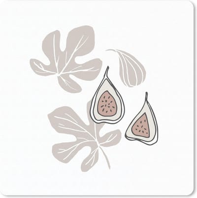 Muismat 20x20 cm - Mousepad Zomer - Blad - Bruin - Muismatten