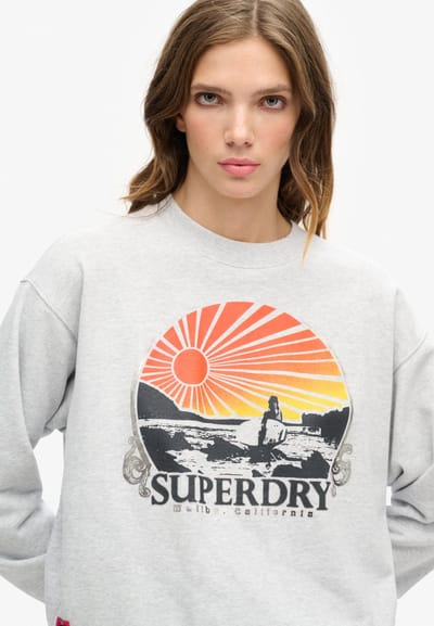 Superdry - Travel Souvenir sweatshirt met losse pasvorm - Dames - Truien