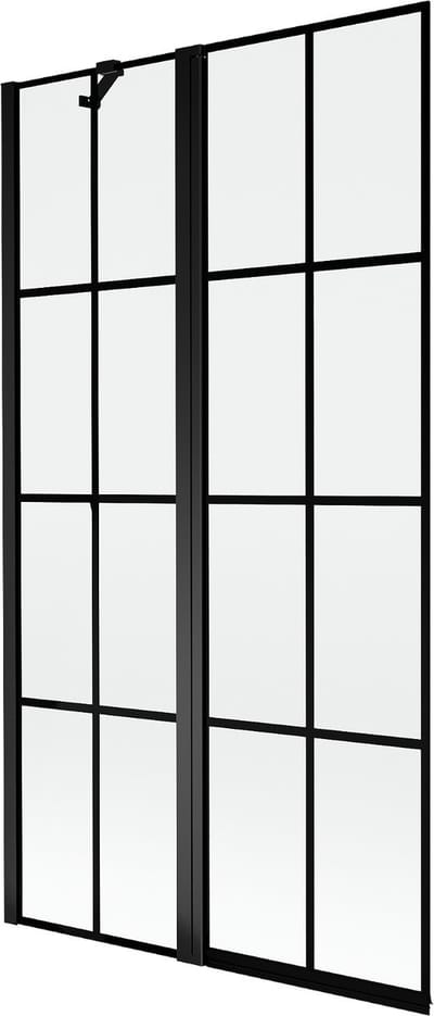 Mexen Mist douchewand 2-delig links 100 x 150 , zwart rooster, zwart - 8A9-100-011-70-77-L