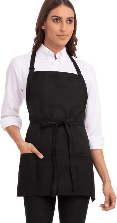 Drietassen slabbetjes schort 24 lengte 71 cm breedte wit zwart - 24-Inch Length by 28-Inch Width