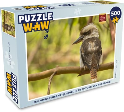 Puzzel Een kookaburra of ijsvogel in de natuur van Australië - Legpuzzel - Puzzel 500 stukjes