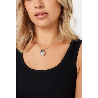 Yours Vergulde Ketting Met Traanvormig Hangertje In Zilversize One Size