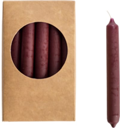 Rustik Lys potloodkaarsjes in de kleur Aubergine Ø 1,2 x 10 cm 20 stuks