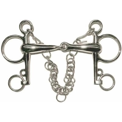 Pelham kortbenig paard met stoepketting en haken Tattini