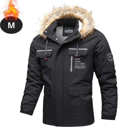 Livano Winterjas - Parka - Heren - Winter - Jas - Volwassen - Stijlvol - Met Capuchon - Gewatteerde Jas - Zwart - M