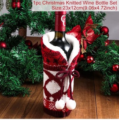 Hoesje voor flessen - Wijnfles decoratie - Luxe hoes voor wijnfles - Kerst - Kerstmis - Wijnfleshoes - Wijnfleszak