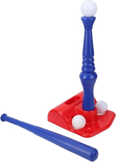 Honkbaltrainingsset Kinderen - Tee Ball Set - Slagvaardigheid Oefenen - Ergonomische Spiraalgreep - 36 x 10 x 36 cm - Meerkleurig