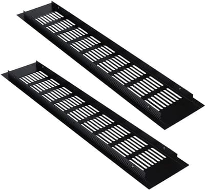 Ventilatierooster Deksel - Ventilatieopeningen - Luchtcirculatie Verbeteren - Duurzame Aluminiumlegering - 80 x 400 mm - Zwart