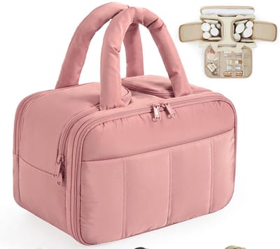 Reistoilettas - Dames - Groot - Pluche toilettas - Elegant en ruim