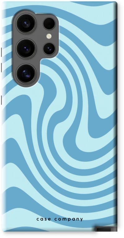 Case Company® - Hoesje geschikt voor Samsung Galaxy S24 Ultra hoesje - Swirl Blauw - Tough Case - Maximale Bescherming alle Kanten en Schermrand
