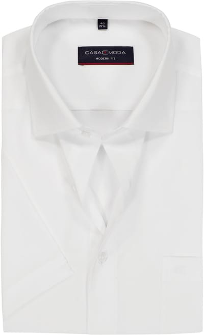CASA MODA modern fit overhemd - korte mouw - wit - Strijkvriendelijk - Boordmaat: 40 (EU maat: M)