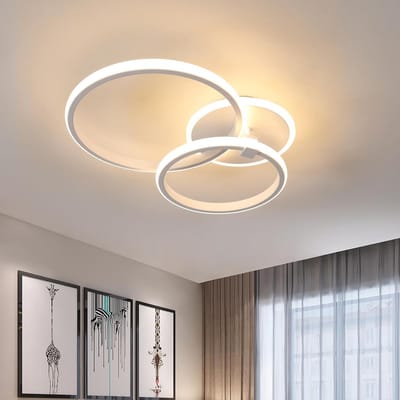 2 Ring LED Plafondlamp - Wit - Moderne Lamp - Warm Wit 3000K - 52 cm - Woonkamerlamp - 42W
