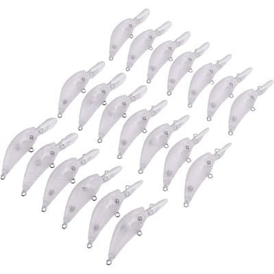 20 STUKS Kunstaas Blank met Metalen Connector 5.9CM Kunstmatig Transparant DIY Ongeverfd Diep Duikende Minnow Kunstaas