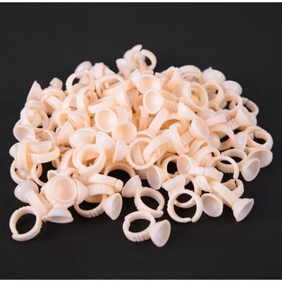 3 Types 100pcs Silicone Semi-permanent Tasse Anneau pour Encre de Tatouage pour Porte-Pigment Small, No Divider