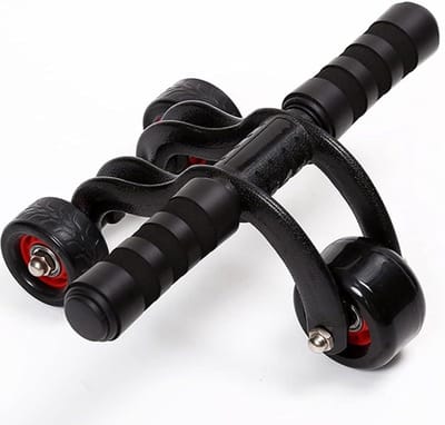 Buikwiel Trainer - Ab Roller - Buikspier Training - Stil en Vloervriendelijk - 3 Wielen - Zwart