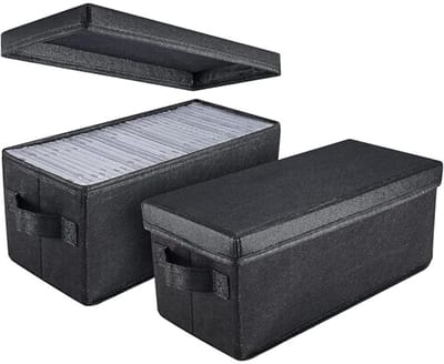 MIRA®Cd Opbergdoos - Cd Opbergsysteem - Cd Koffer - Zwart - 34cm x 15cm x 14cm