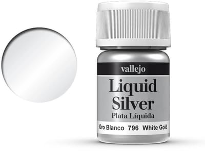 Vallejo Hobbyverf - 70796 Liquid Silver - White Gold Verf potje - 35 ml