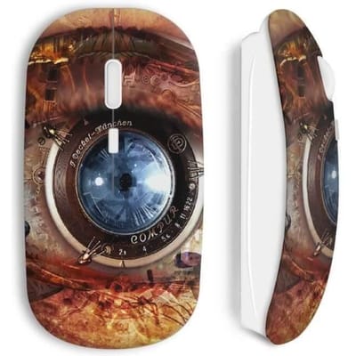 Souris sans fil - MANIACASE - Mechanical Eye - Blanc - WiFi - Mécanique