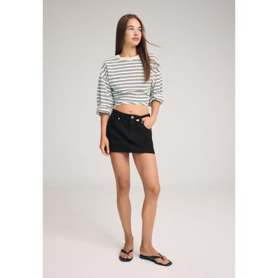 Stradivarius D62 Denim broekrok  Zwart 34