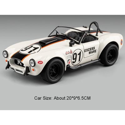1:22 Shelby Cobra Legering Diecast Speelgoed Modellen Auto's Pull Back Deuren Geopend Miniature Voertuigen Licht Geluid Auto Jongens Verjaardagscadeaus