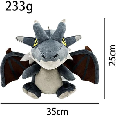Gevuld 35cm Monster Hunter Vervormde Fatalis Pop Pluche Kussen - Een Perfect Cadeau Fan Collectie Of Verjaardag Vrienden Kinderen 35cm gray