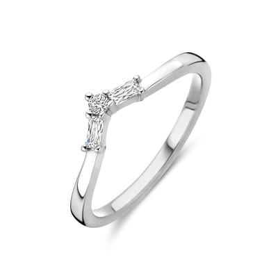 Gerhodineerd Zilver Ring V Met Zirkonia 1339035