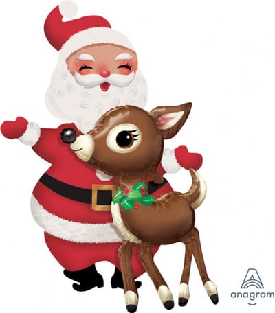 AirWalkers Santa & Reindeer FolieBallon 78 x 121 cm