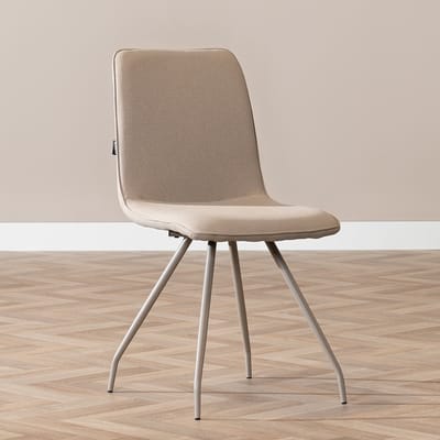Bronx71® Scandinavische eetkamerstoel Pippi taupe gerecyclede stof - stoel