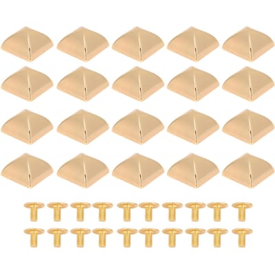 20 Rivets Pyramidaux 18mm Rivets Carrés en Alliage de Zinc avec Vis PH pour Ceintures Sacs Chapeaux Chaussures Gold beige