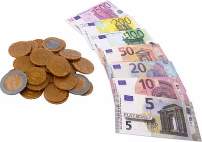 Eurospeelgeld op kaart JohnToy