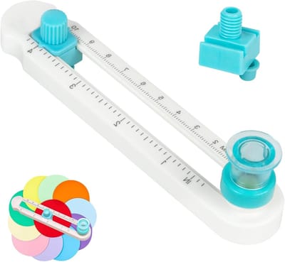 Ronde papier snijder met 360° rotatie voor het snijden van rond papier van 2 tot 20 cm, inclusief ring snijder en reserve mesje