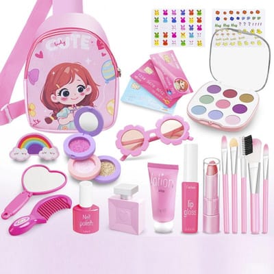 21 STUKS Kinderspeelgoed Simulatie Cosmetica Set Doe-alsof Make-up Speelgoed Meisjes Speelhuis Simulatie Make-up Educatief Speelgoed Voor Meisjes Cadeau pink