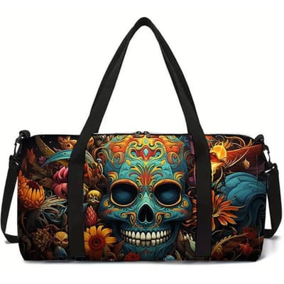 Klassiek Populair Nieuw Schedel 3D Geprint Grote Capaciteit Reistassen Vatvormige Crossbody Tas Buitensporttassen Sportschool Yoga Tas