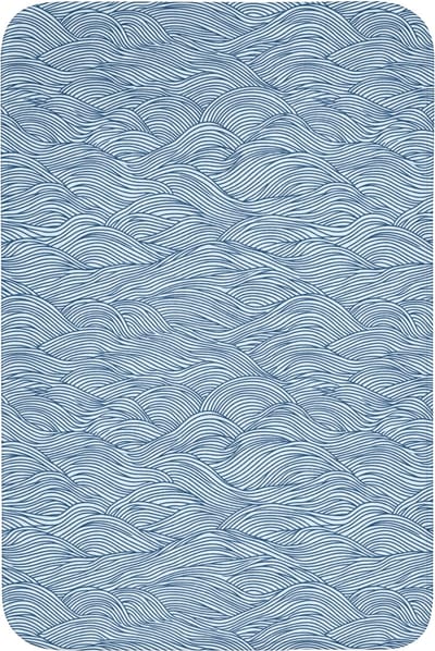 WC mat 60x90 cm - Antislip - Golven - Ritmisch - Blauw - Toiletmat - Vloermat - Douchemat - Toilet tapijt - Toiletmatten