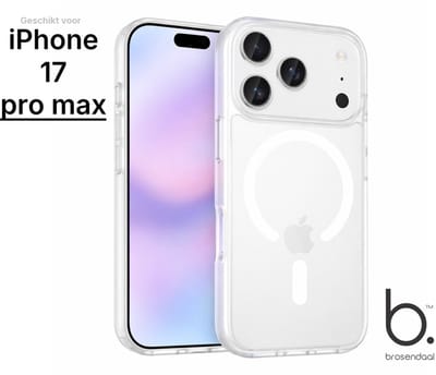 Brosendaal Hoesje - Geschikt voor Apple iPhone 17 Pro Max – Transparant – MagSafe-compatibel Telefoonhoesje – Ultradun en maximale Valbescherming