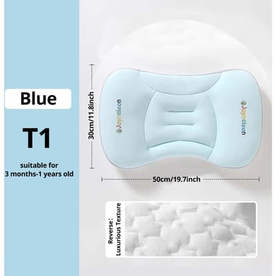 Oreiller Bébé Respirant Double Face pour Nouveau-nés, Prévient le Syndrome de Tête Plate, Portable et Lavable, Toucher Frais et Doux comme de la Soie bleu