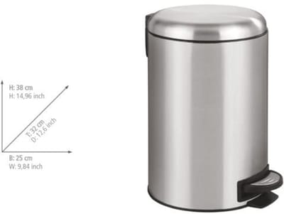 Pedaalemmer Leman 12L - RVS, Soft-Close, Elegant Design voor Keuken en Badkamer