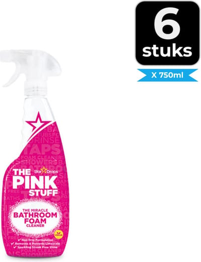 The Pink Stuff The Miracle Badkamerreiniger 750 ml - Voordeelverpakking 6 stuks