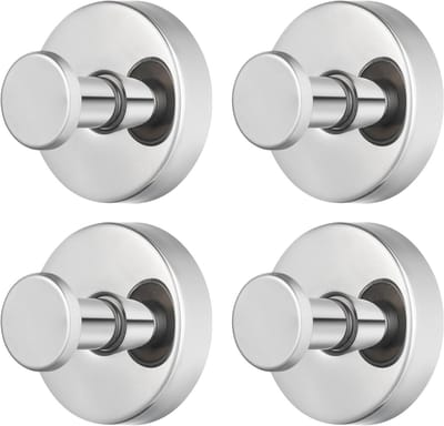 Zware Zuignap Haken voor Badkamer en Douche - Verwijderbare RVS Haken voor Handdoeken, Badjassen en Loofah - Geschikt voor Glas, Spiegel en Tegels (4-Pack)