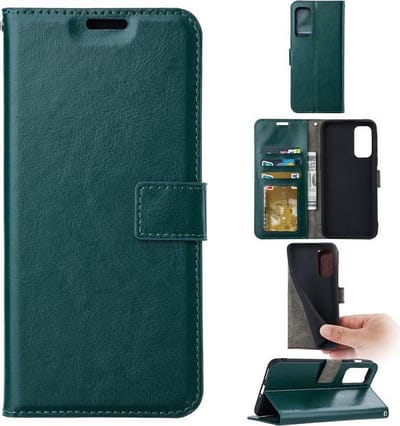 LuxeBass Boekhoesje geschikt voor iPhone 13 Pro - Groen - telefoonhoes - gsm hoes - telefoonhoesjes