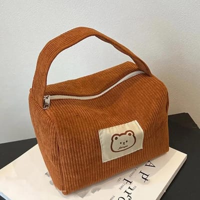 Trousses de toilette pour femmes, sac à main en peluche mignon, mode d'été, doux, confortable, grande capacité, sac à main tendance pour femmes avec poignée marron