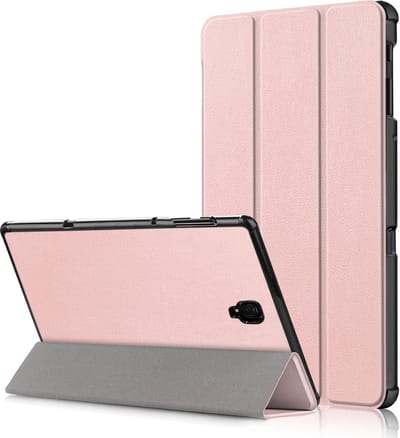 Hoesje - Geschikt voor Samsung Galaxy Tab A 10.5 (2018) - Dun & Stevig - Hardcover Book Case - Trifold Bookcase Hoes - Hard Cover - Tablethoes - Rosé goud