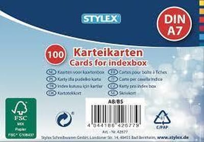 Kaarten voor kaartenbox (DIN A7)