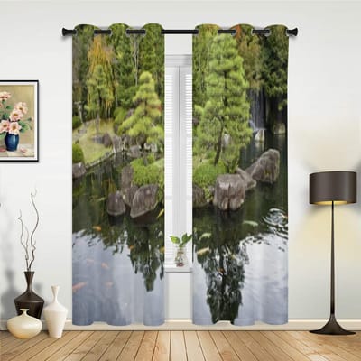 Japanse Tuin Gordijnen Voor Woonkamer Luxe Slaapkamer Decoratie Gordijnen Keuken Raambekleding Gordijnen 135W x 60H(cm) x1