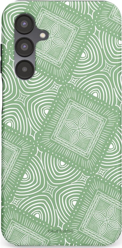 Casetastic Hoesje Geschikt voor Samsung A16 - Stijlvolle Beschermende Duo-layer Case - Groene Mandala
