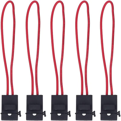 Lot de 5 Porte-fusibles à lames automobiles avec fusible 15A Étanche 14AWG Porte-fusible en ligne 30A red