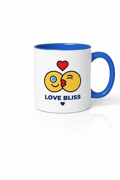Love Bliss Emoji Mok - Romantische Kus Emoticons Beker - Cadeau voor Verliefden