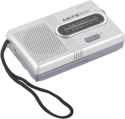 Draagbare Radio - Mini Ontvanger - Muziek Luisteren - Ingebouwde Luidspreker - 9.5 cm - Zilver